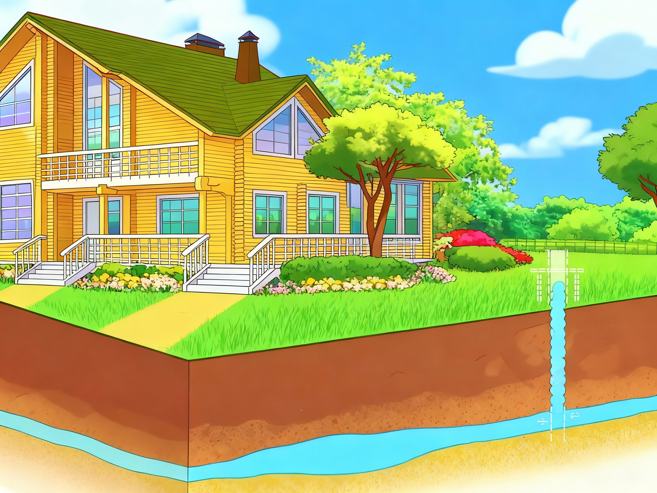 neutralizar la fuente bajo la casa