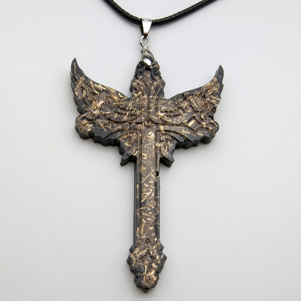 Pendentif protection croix Ange -Pierreprotection.fr